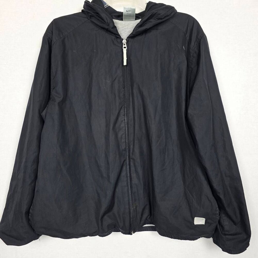Nike Black Hooded Full Zip Windbreaker Jacket L
